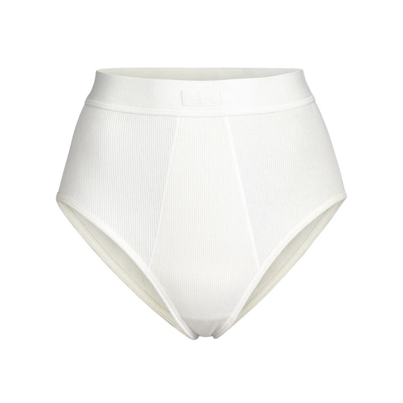 SKIMS Other - NWT SKIMS COTTON RIB HIGH-WAISTED Bone BRIEF Panties Boxers Underwear